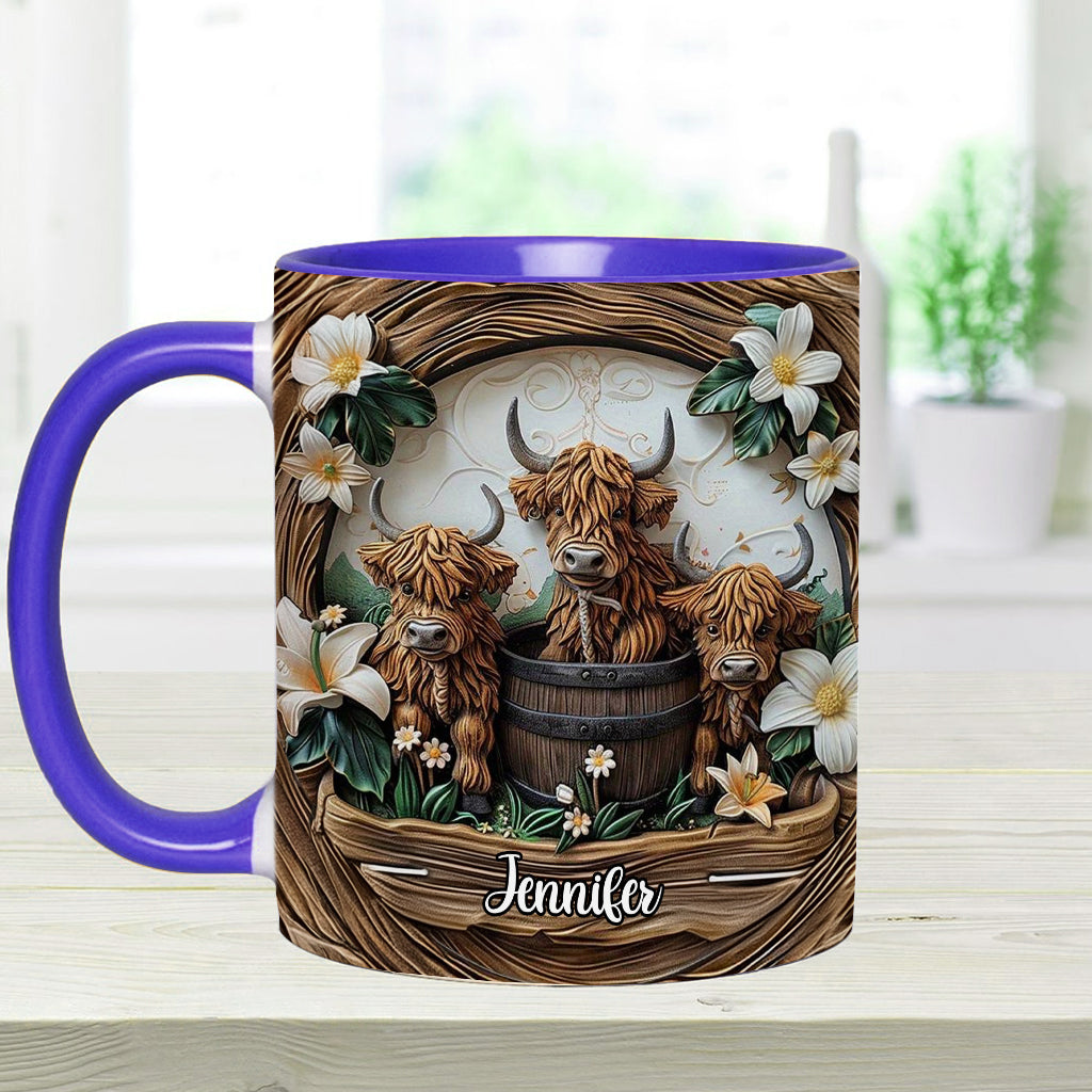 Mug personnalisé « J'adore les vaches des Highlands »