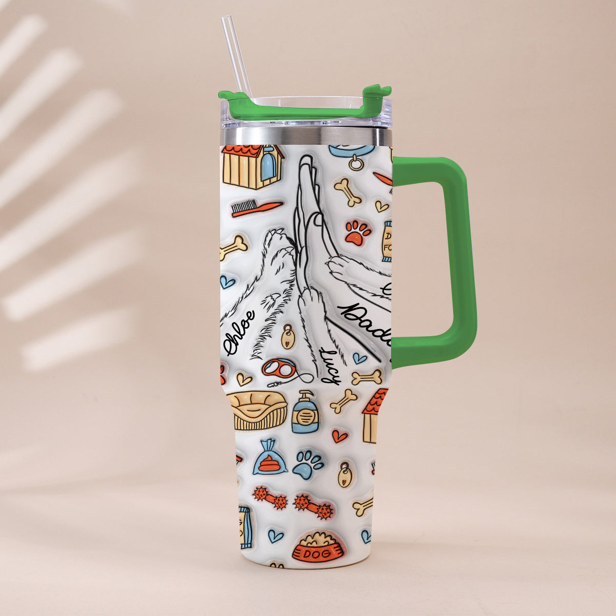 Meilleur papa de chien au monde - Gobelet isotherme personnalisé avec poignée