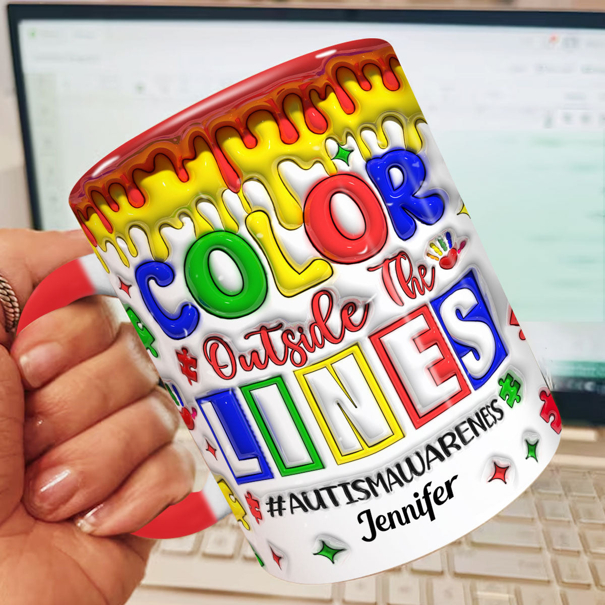 Sensibilisation à l'autisme - Mug personnalisé pour la sensibilisation à l'autisme