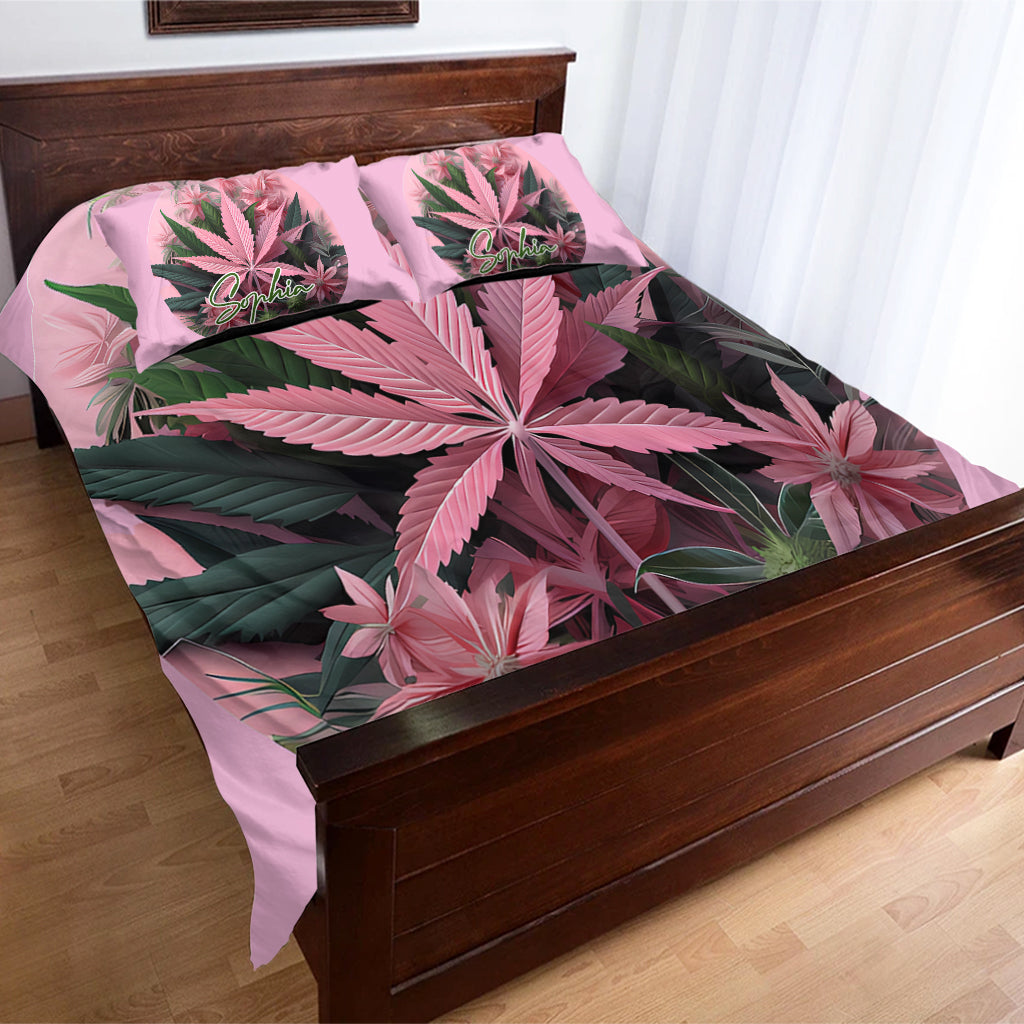 Pink In My Area - Personalized Weed Bedding Set
