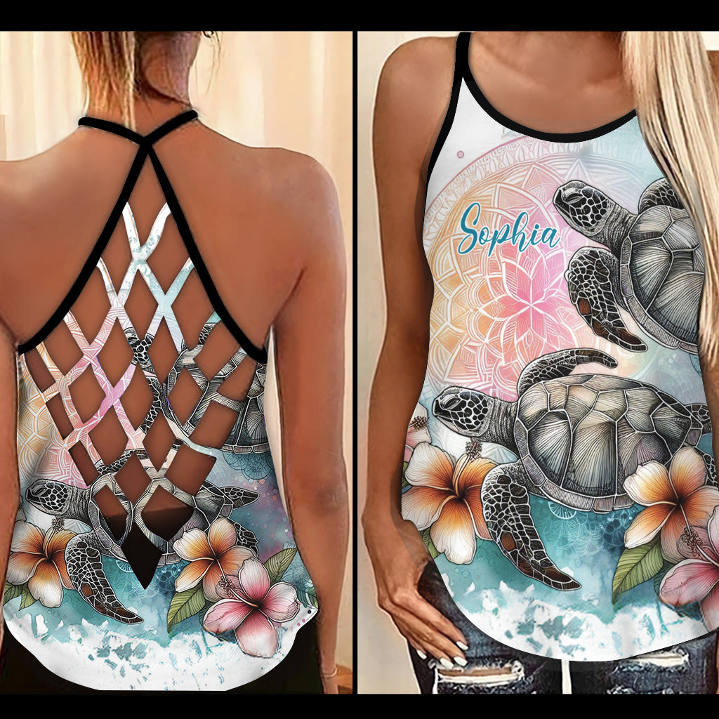Love Turtles - Personalized Turtle Cross Tank Top