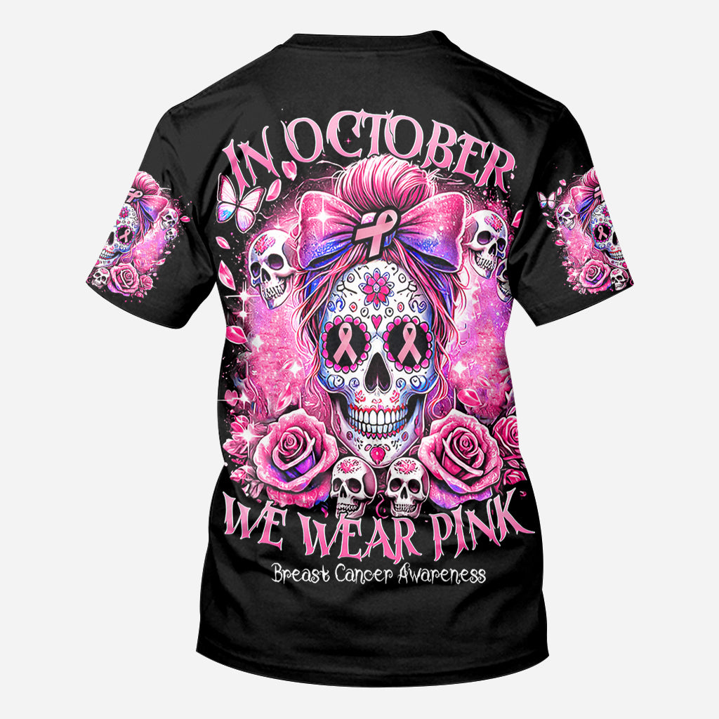 En octobre, on porte du rose - T-shirt personnalisé intégral pour la sensibilisation au cancer du sein