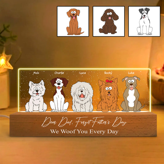 Oubliez la fête des pères, on vous aime tous les jours ! - Veilleuse LED personnalisée pour chien