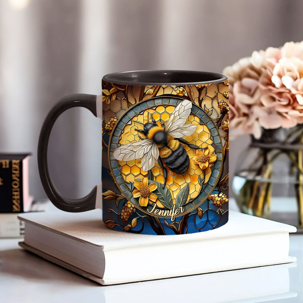 Mug personnalisé motif abeille - Nid d'abeille