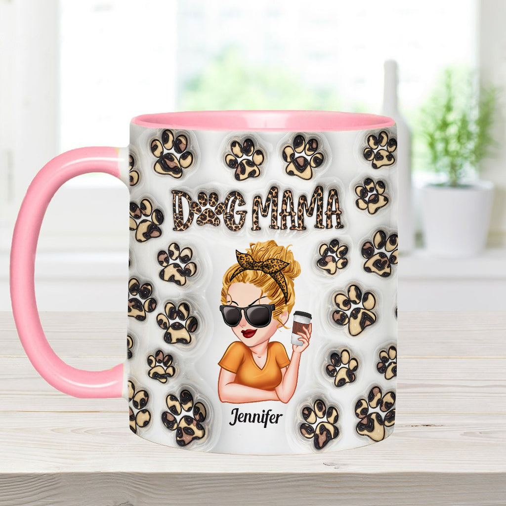 Mug personnalisé avec motif de bébé vache Highland style western et chien