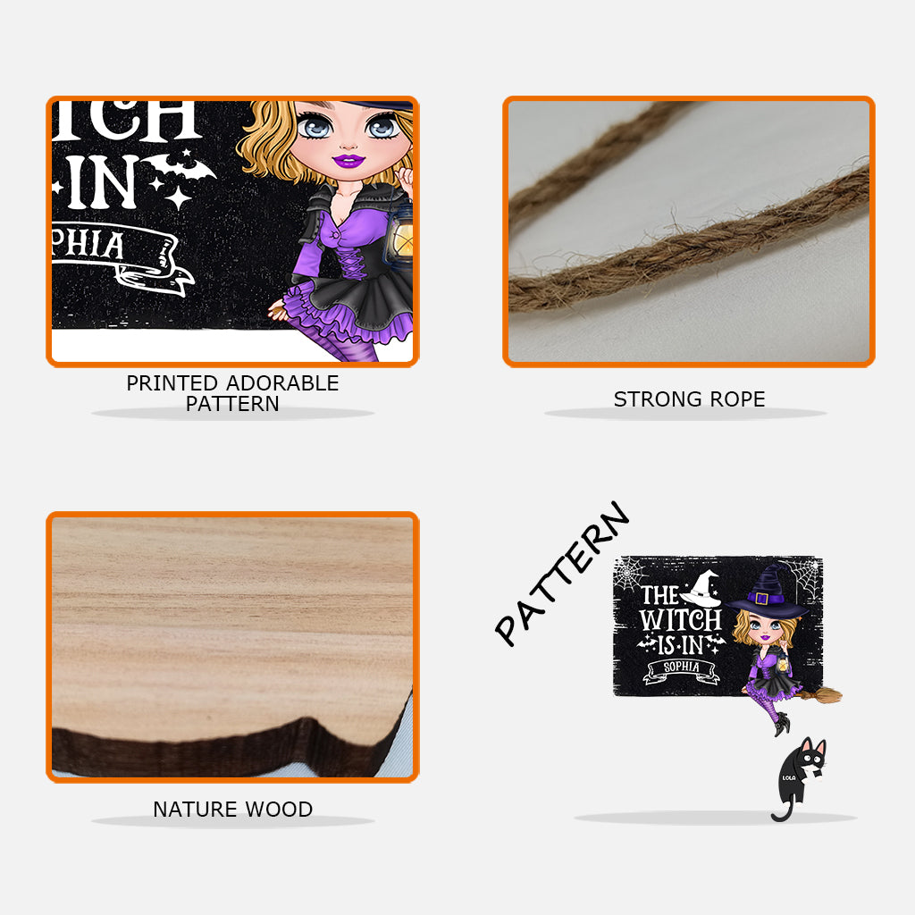 La sorcière est là - Panneau personnalisé en bois de palette avec une sorcière