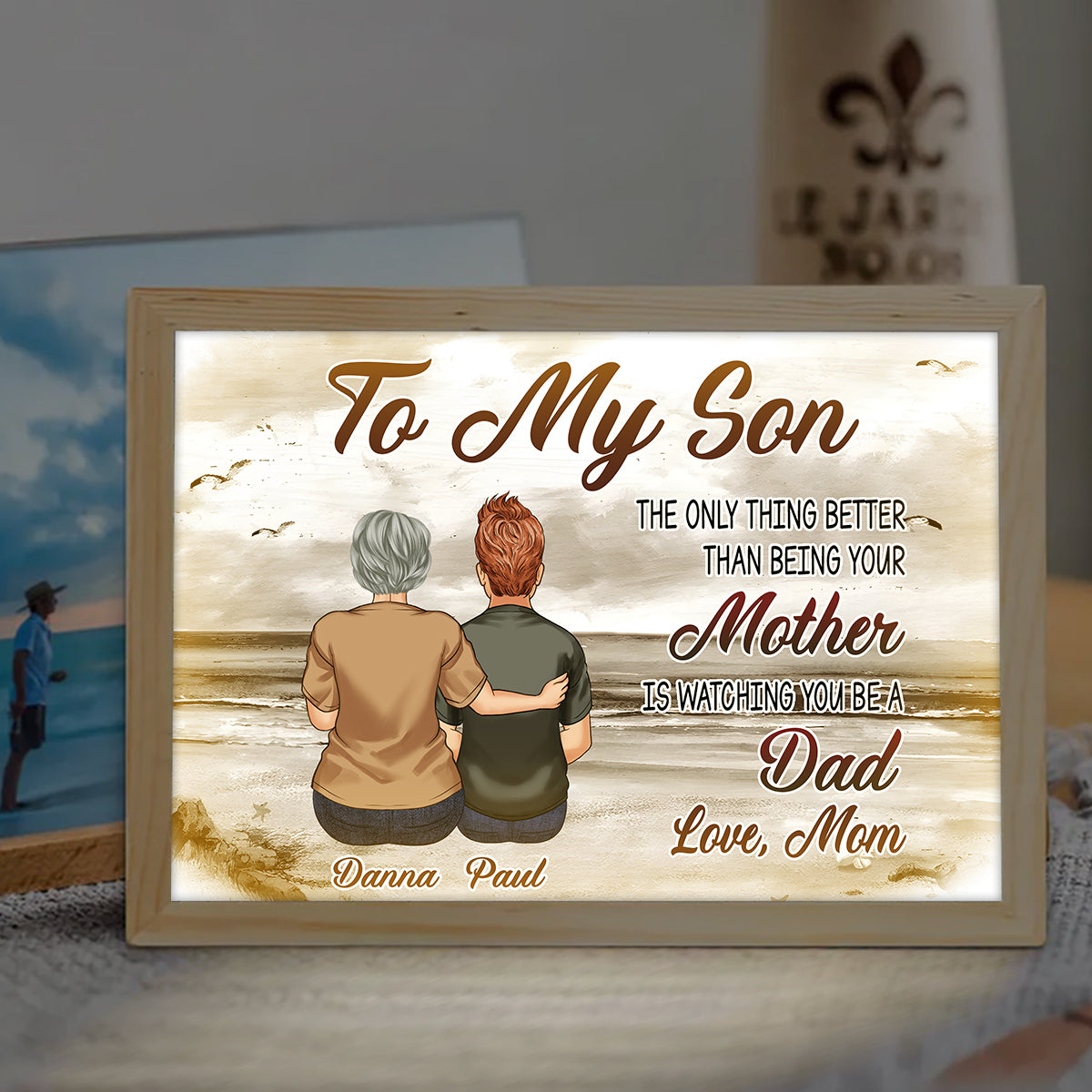 To My Son - Personalized Son Light Photo Frame
