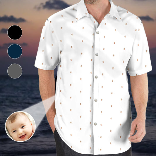 Chemise hawaïenne personnalisée avec visages - Chemise hawaïenne personnalisée pour papa