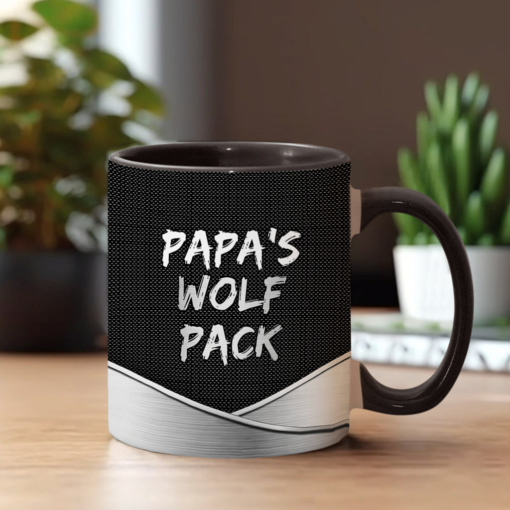 Papa Wolf - Personalized Grandpa Accent Mug