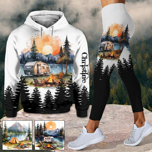 J'adore le camping ! - Sweat à capuche et legging de camping personnalisés