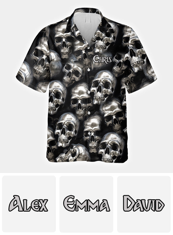 3D Metallic Skulls - Personalized Skull Hawaiian Shirt