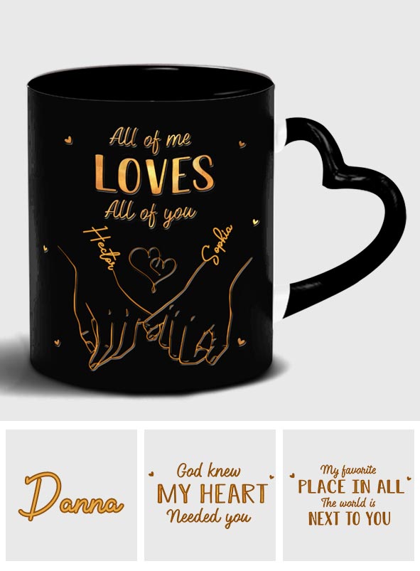 De notre premier baiser à notre dernier souffle - Mug personnalisé pour couple avec anse en forme de cœur