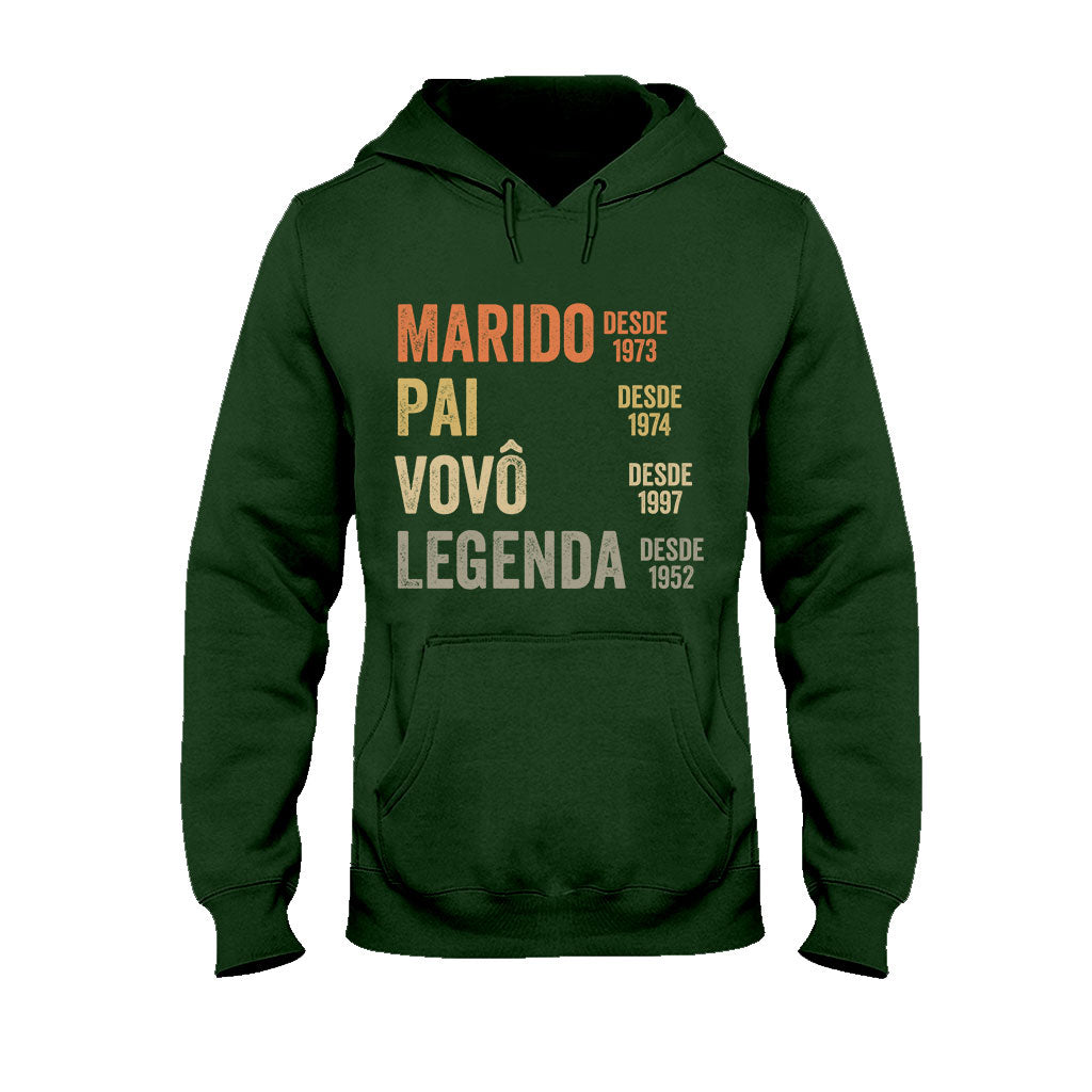 Marido Pai Vovô Legenda Desde - Personalized Grandpa T-shirt And Hoodie