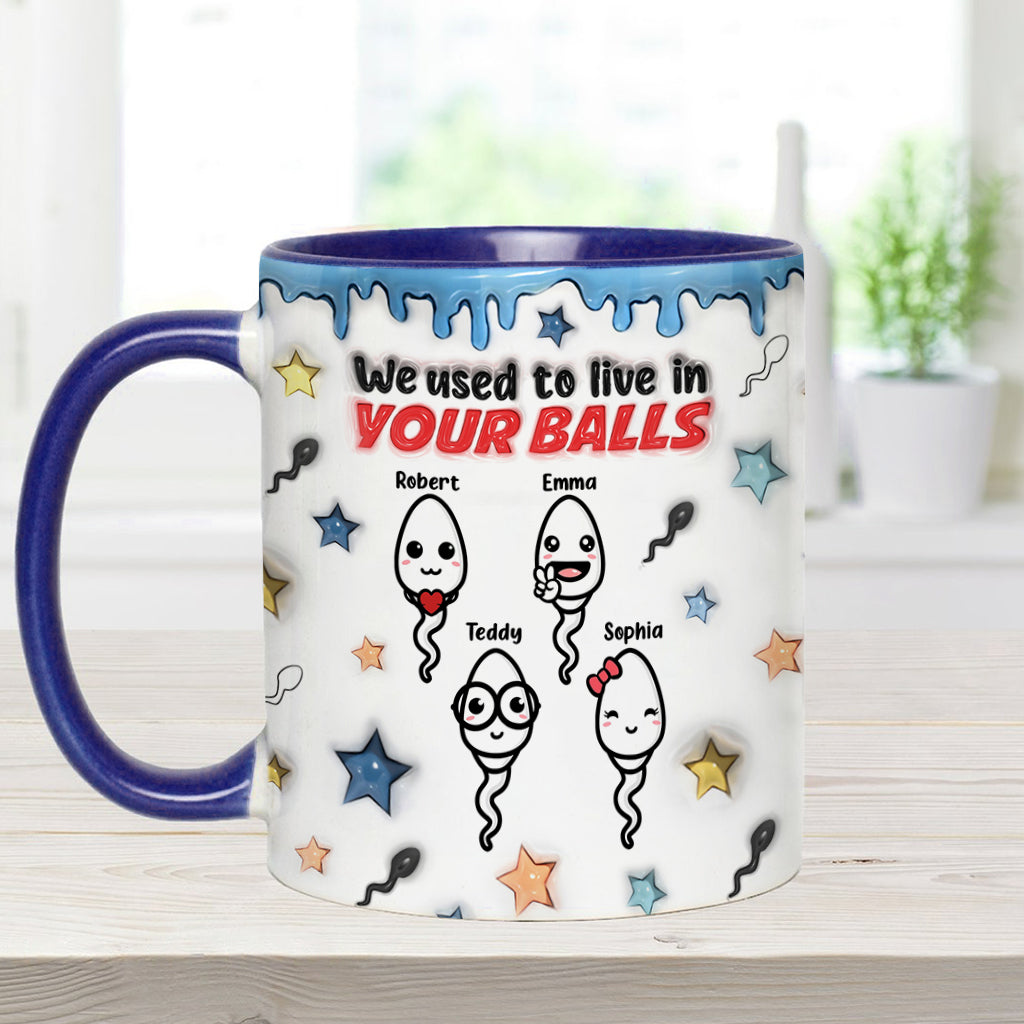 On vivait dans tes couilles - Mug personnalisé pour papa