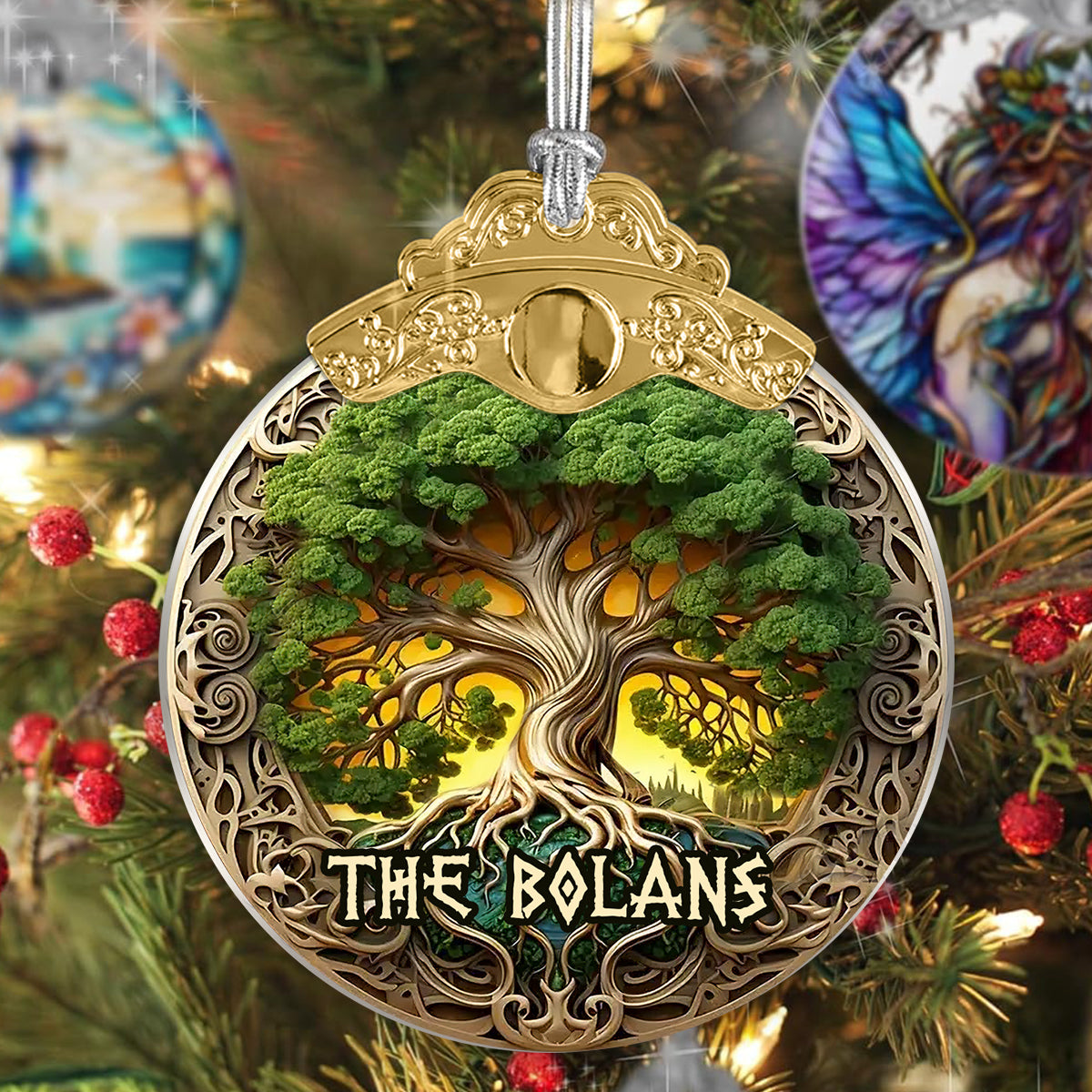 Arbre de Vie, mythologie scandinave, style rustique - Ornement irlandais vintage personnalisé