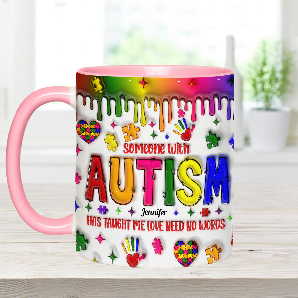 L'amour n'a pas besoin de mots - Mug personnalisé pour la sensibilisation à l'autisme