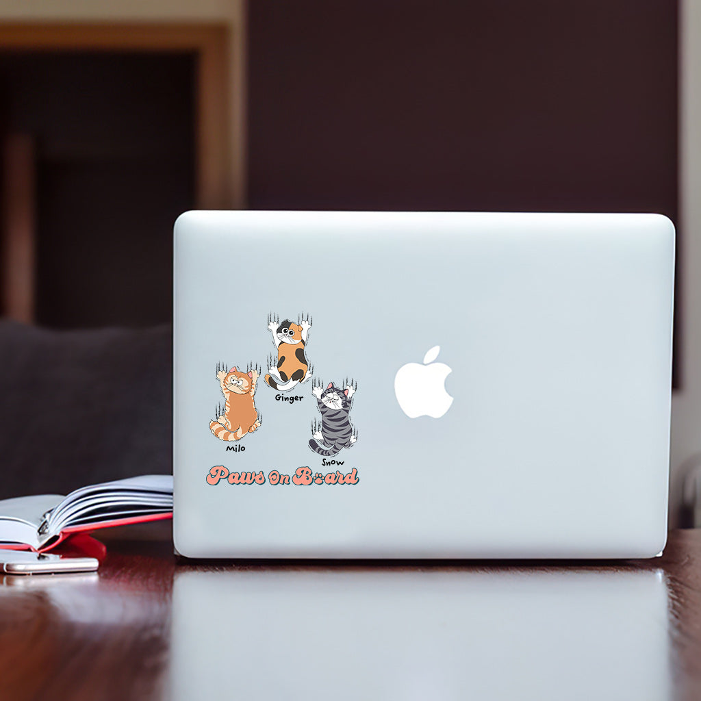Paws On Board - Personalized Cat Decal Full