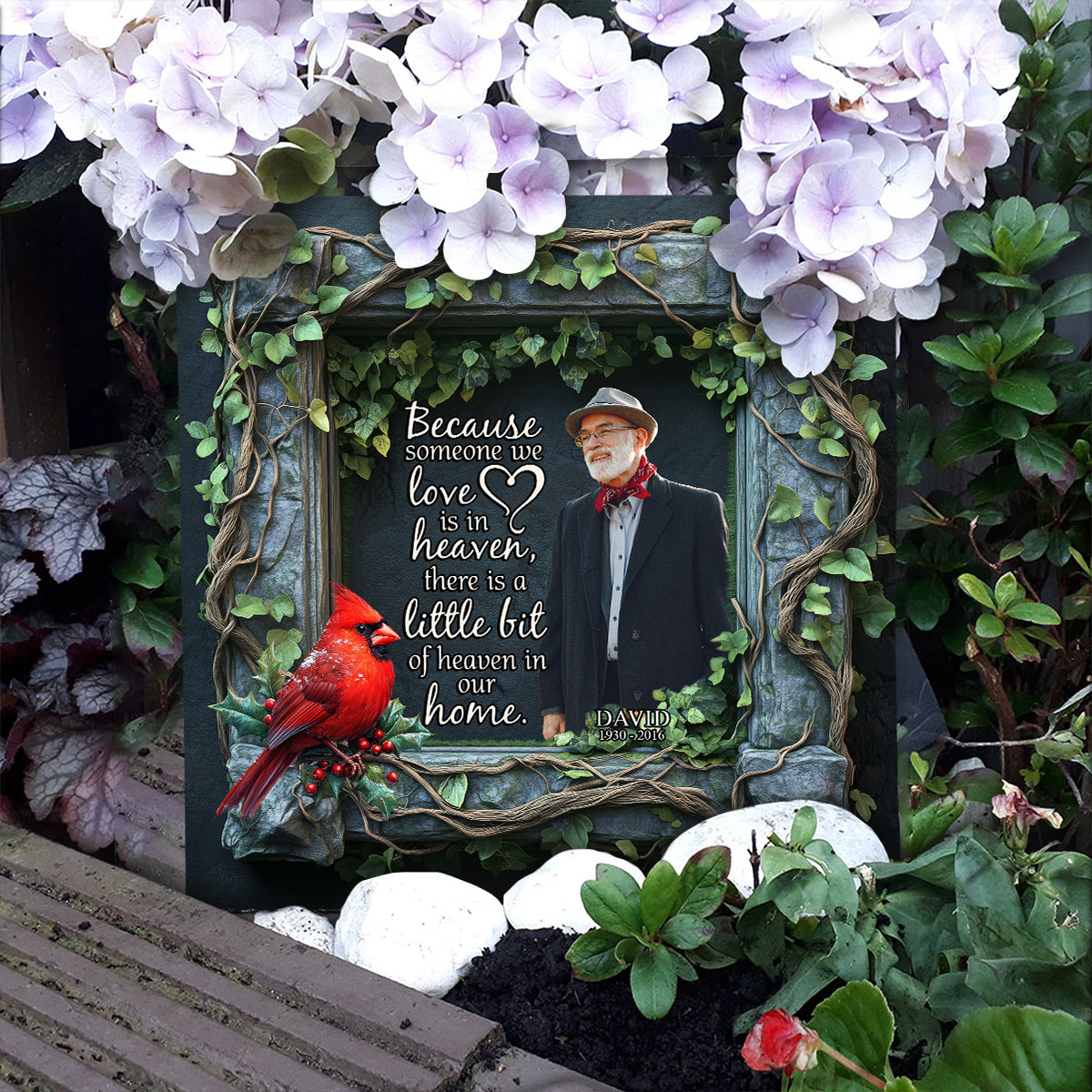 Tu m'as laissé de beaux souvenirs - Pierre commémorative carrée personnalisée