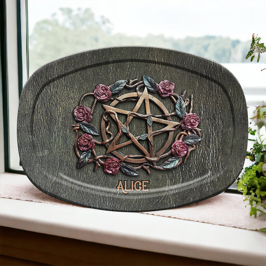 Assiette personnalisée Sorcière Mystique Roses Anciennes