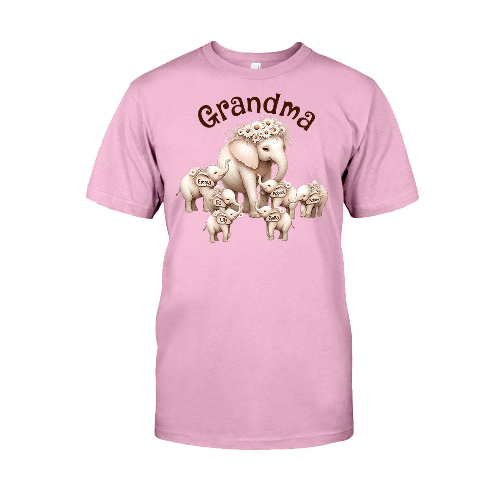 T-shirt et sweat à capuche personnalisés « Éléphant mignon » pour grand-mère