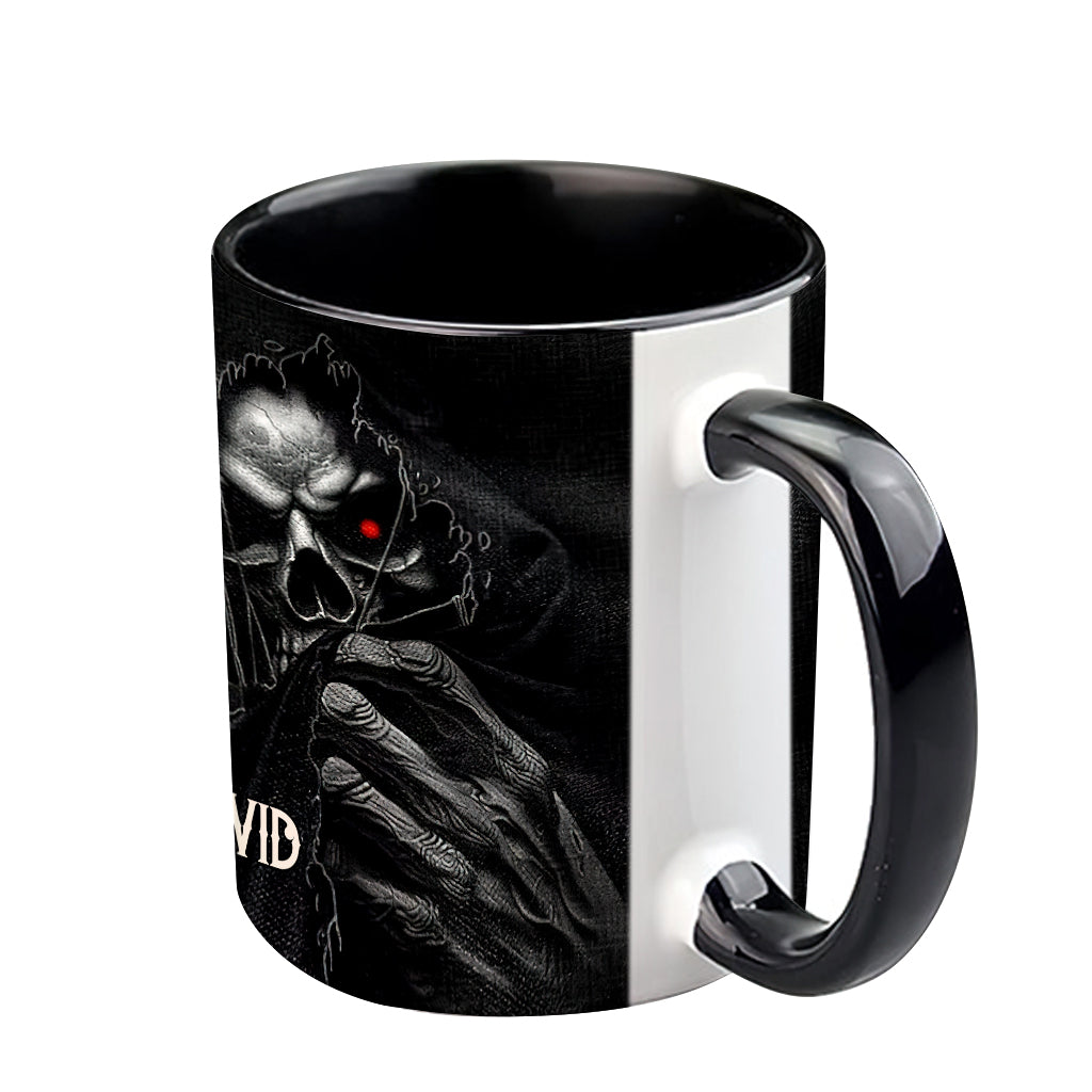 Mug personnalisé « Le Visage Caché » avec motif crâne