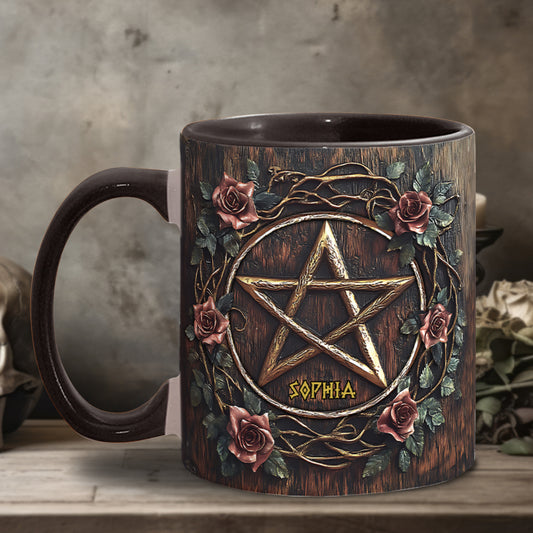 Mug personnalisé « Magnifique pentagramme » avec motif sorcière