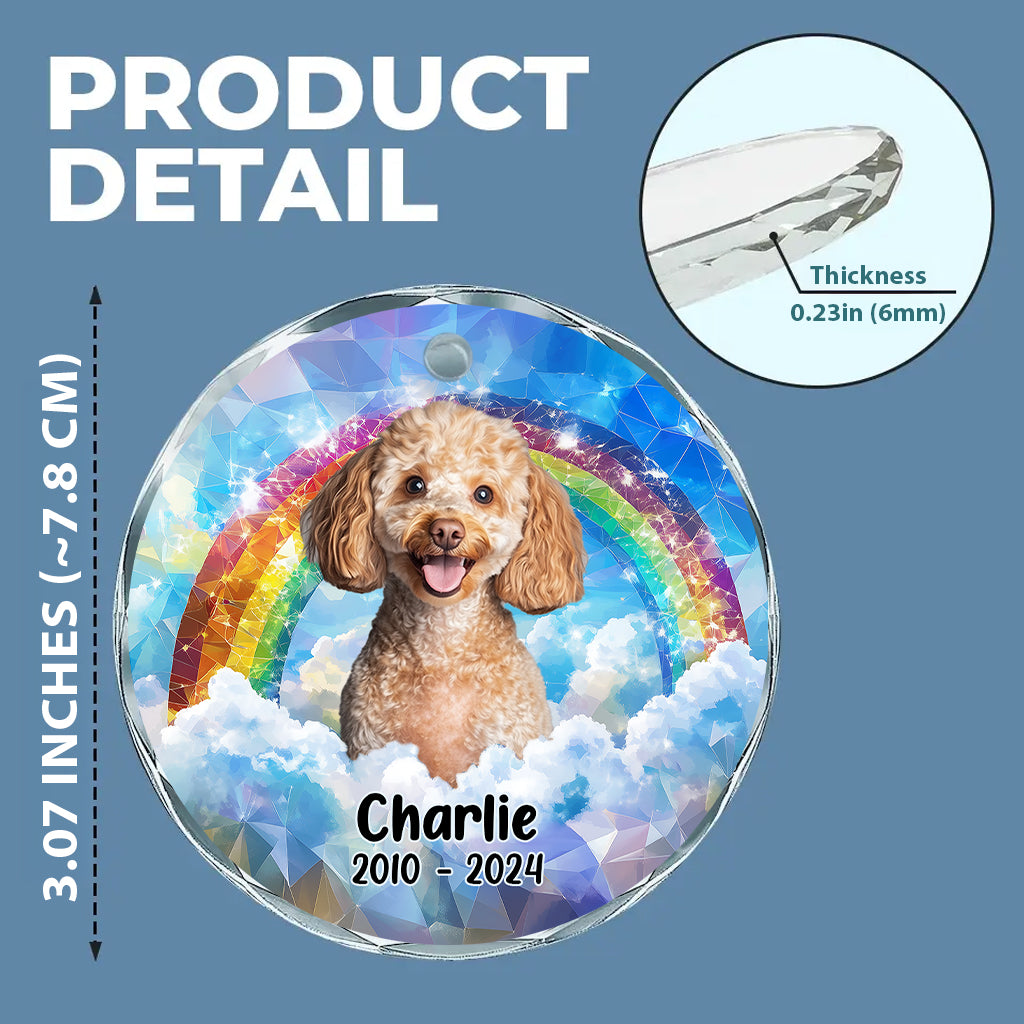 Pour toujours dans mon cœur - Ornement en verre rond personnalisé en forme de chien