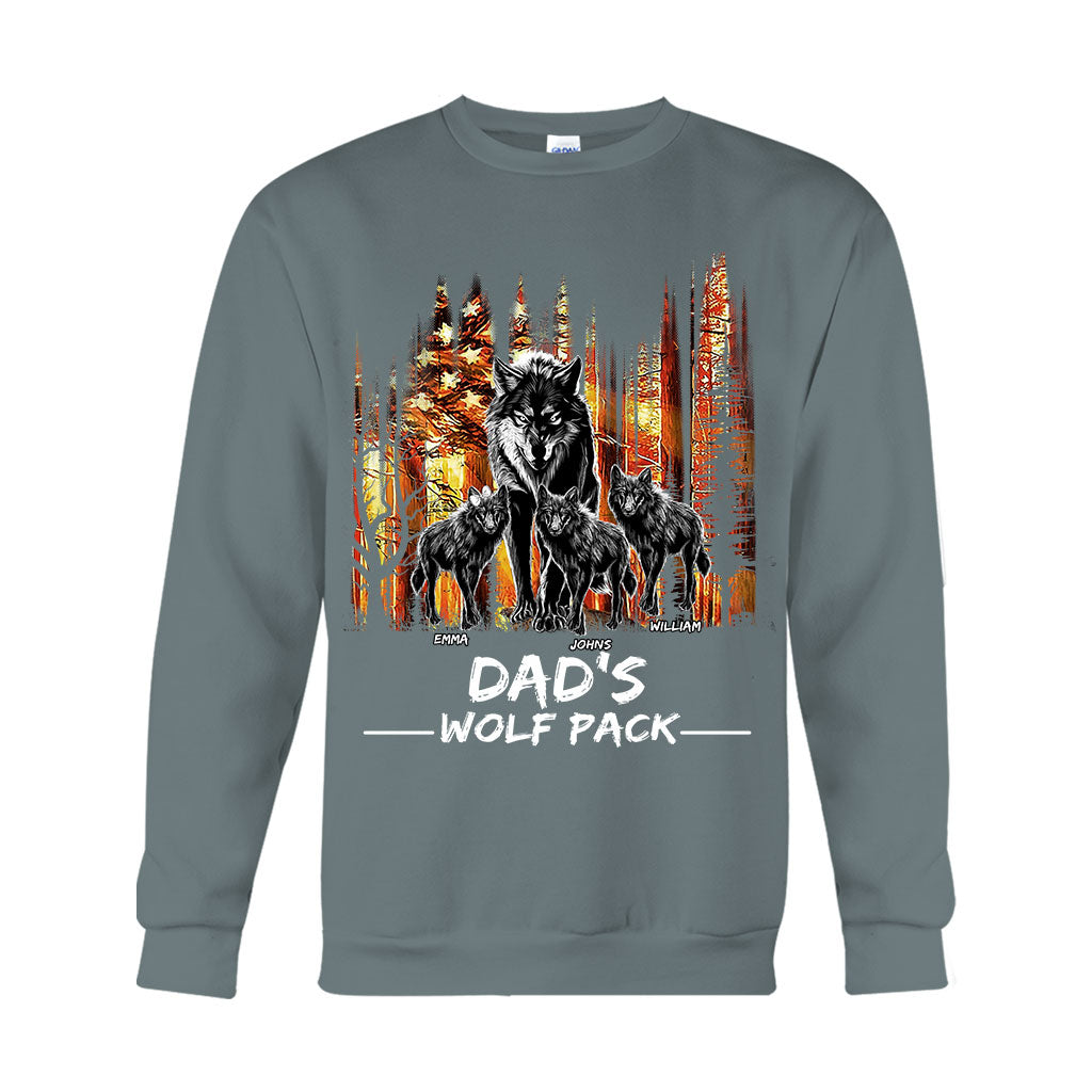 Dad's Wolf Pack - Personalized Father T-shirt And Hoodie