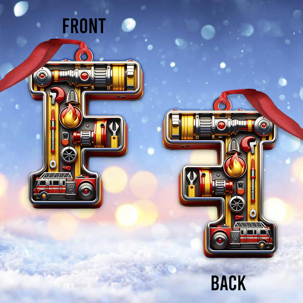 Ohana Custom Alphabet - Personalized Firefighter Ornament