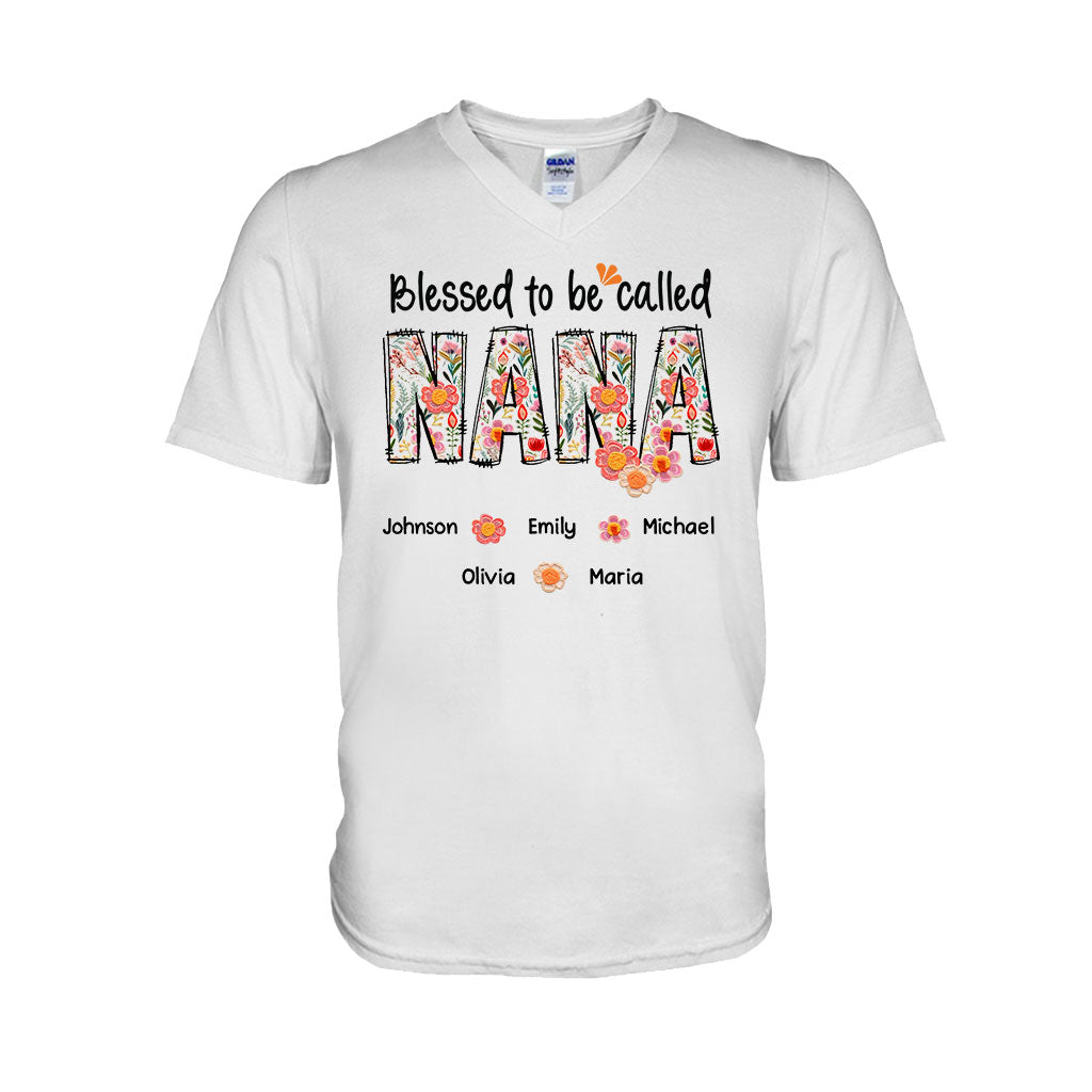 T-shirt et sweat à capuche personnalisés « Bénie d'être appelée Nana » style floral