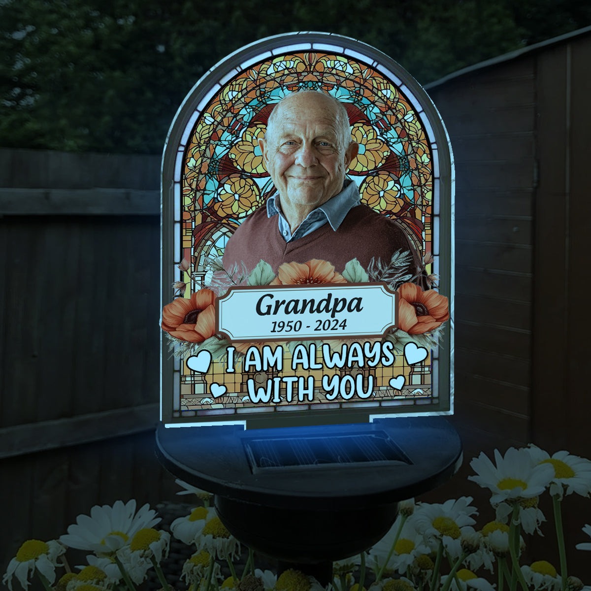Je suis toujours avec toi - Lampe solaire commémorative personnalisée pour jardin