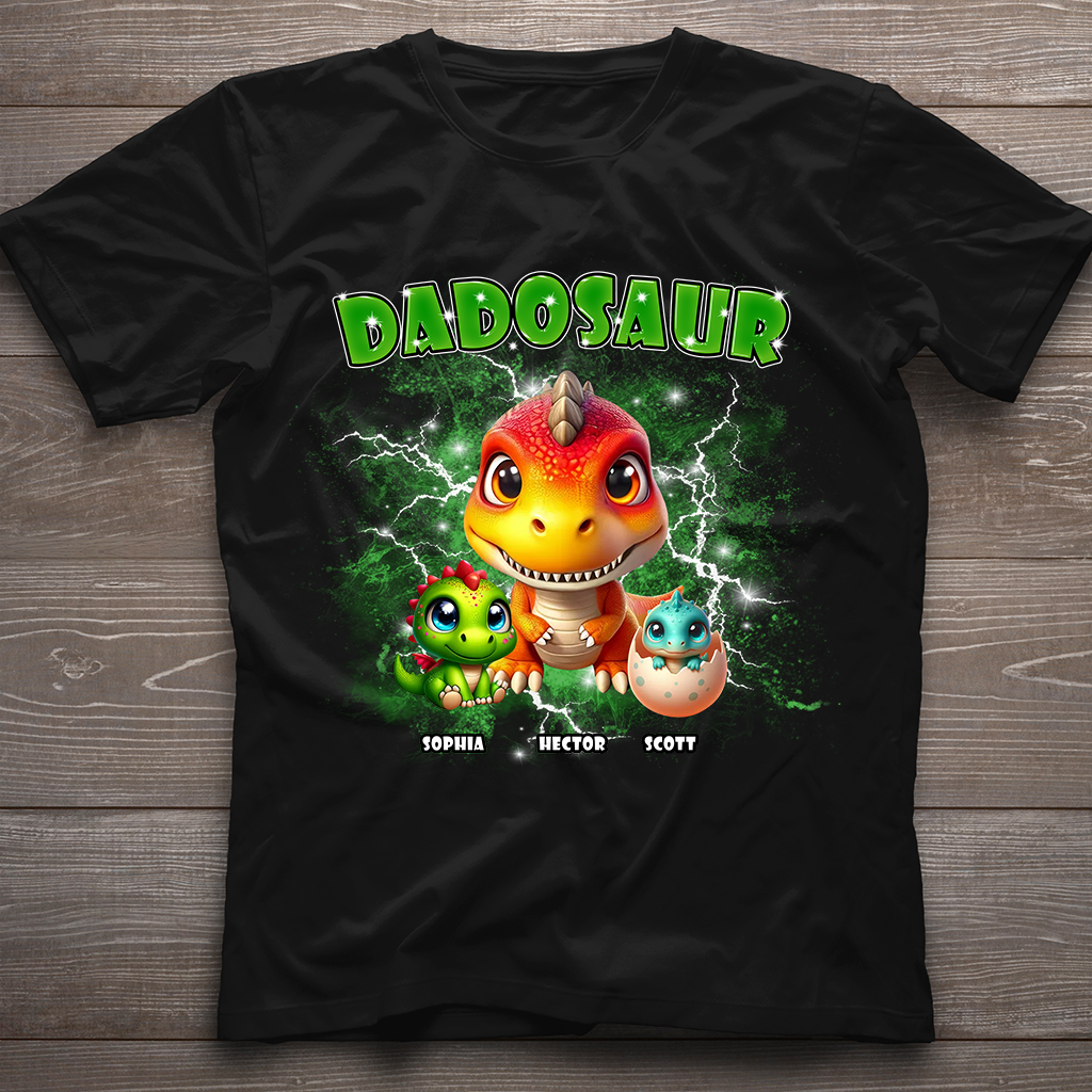 T-shirt et sweat à capuche Dadosaur Thunder Bootleg personnalisés pour papa