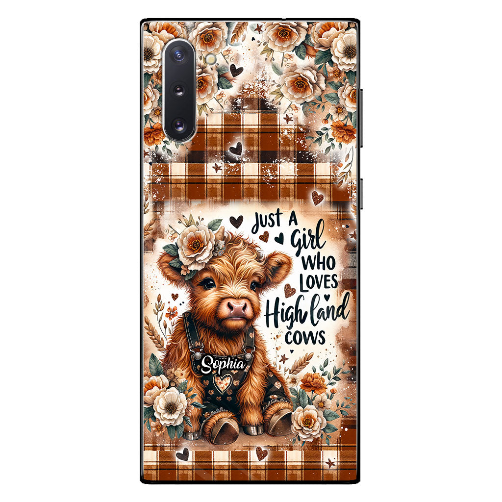 Juste une fille qui aime les vaches des Highlands - Coque de téléphone personnalisée