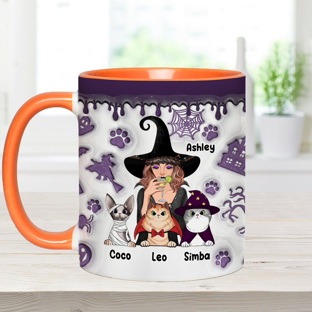 Crazy Cat Witch - Personalized Witch Accent Mug