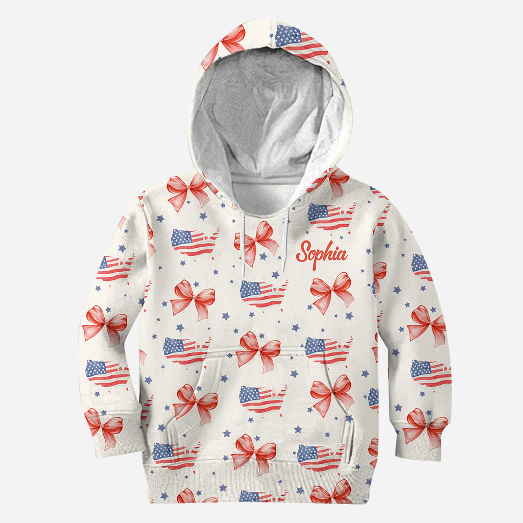 T-shirt Coquette American Girl personnalisé pour la fête nationale américaine (4 juillet)