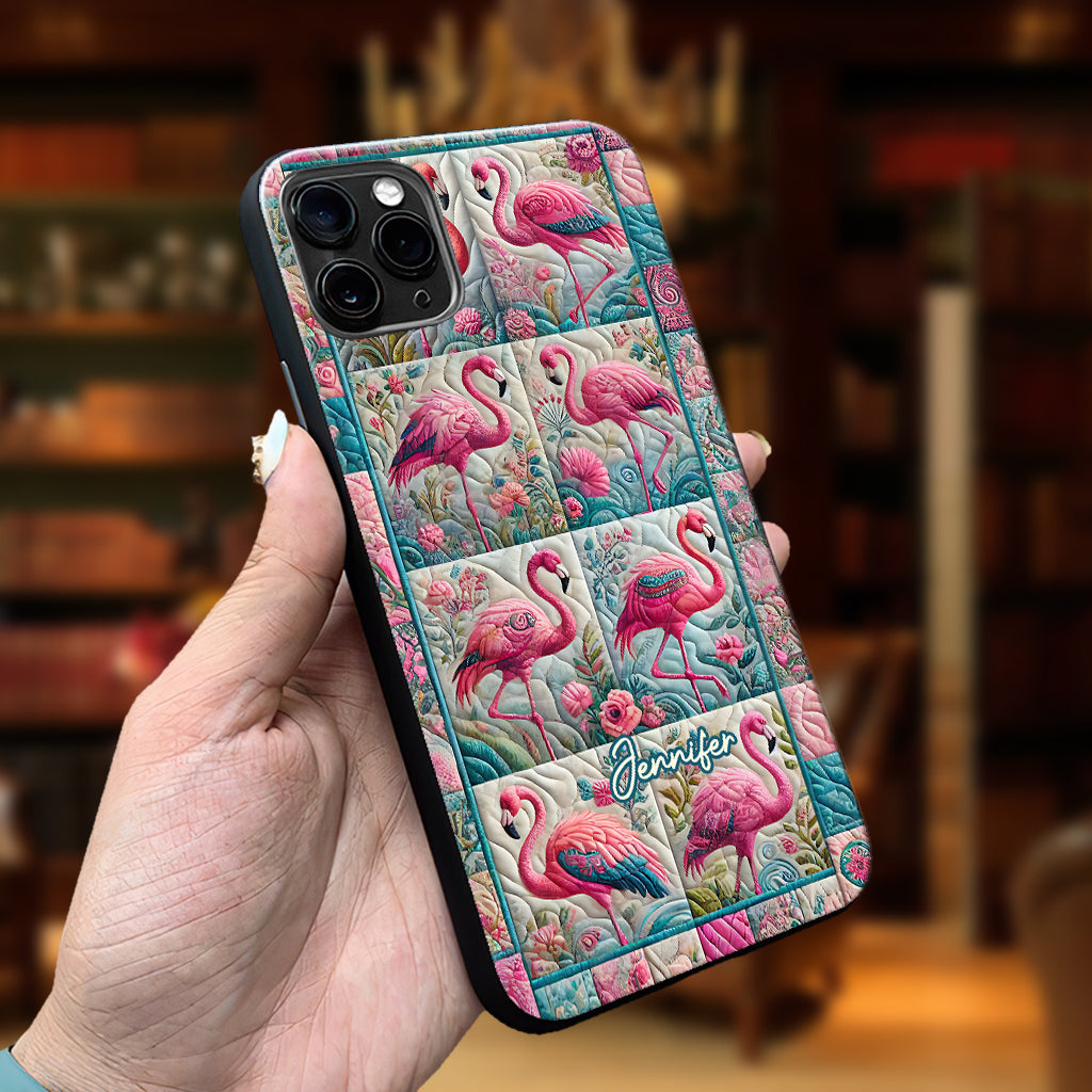 Coque de téléphone flamant rose vintage personnalisée