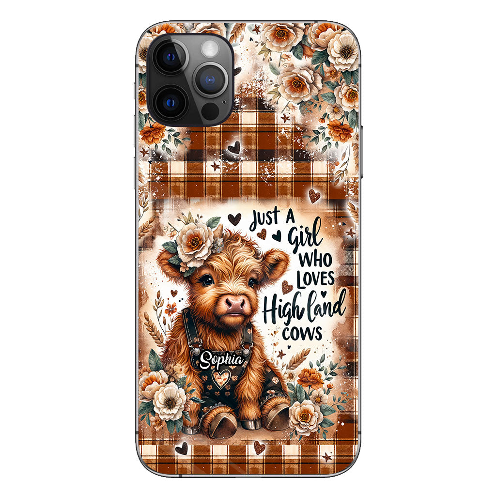Juste une fille qui aime les vaches des Highlands - Coque de téléphone personnalisée