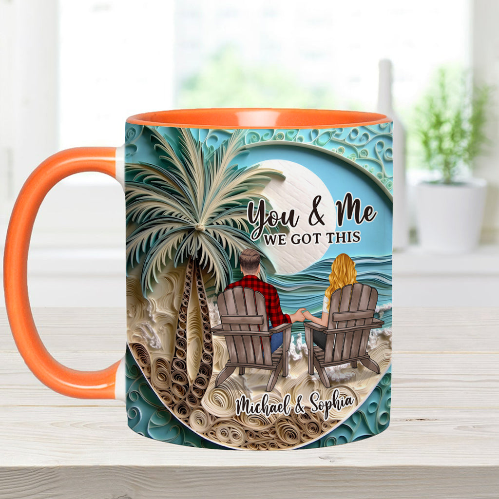 Mug personnalisé « Scène de plage » pour couple