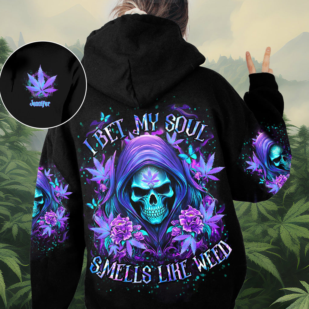 Je parie mon âme - T-shirt personnalisé avec motif cannabis intégral