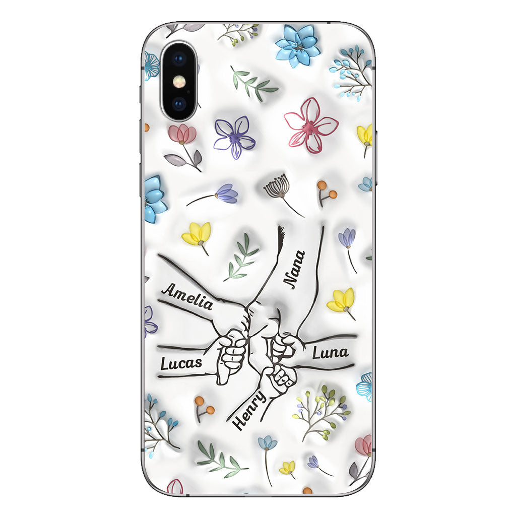 Mamie qui se tient la main - Coque de téléphone personnalisée pour grand-mère