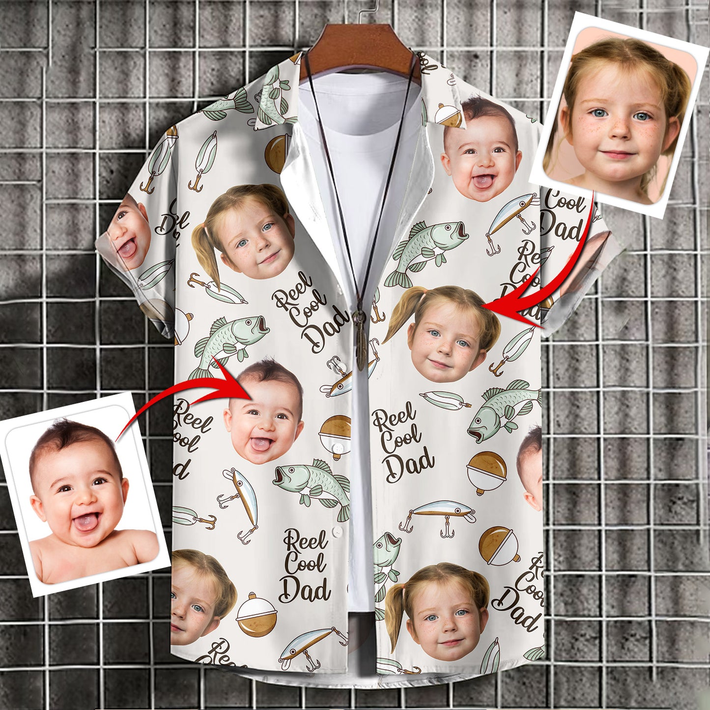 Reel Cool Dad - Personalized Fishing Hawaiian Shirt