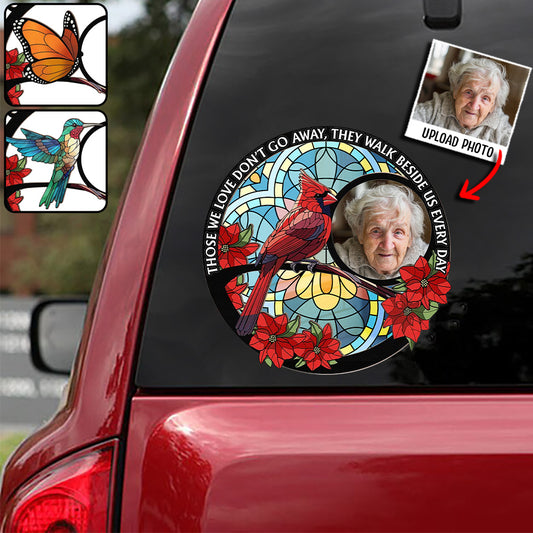 Ceux que nous aimons ne nous quittent jamais - Cardinal - Autocollant commémoratif personnalisé découpé à la forme