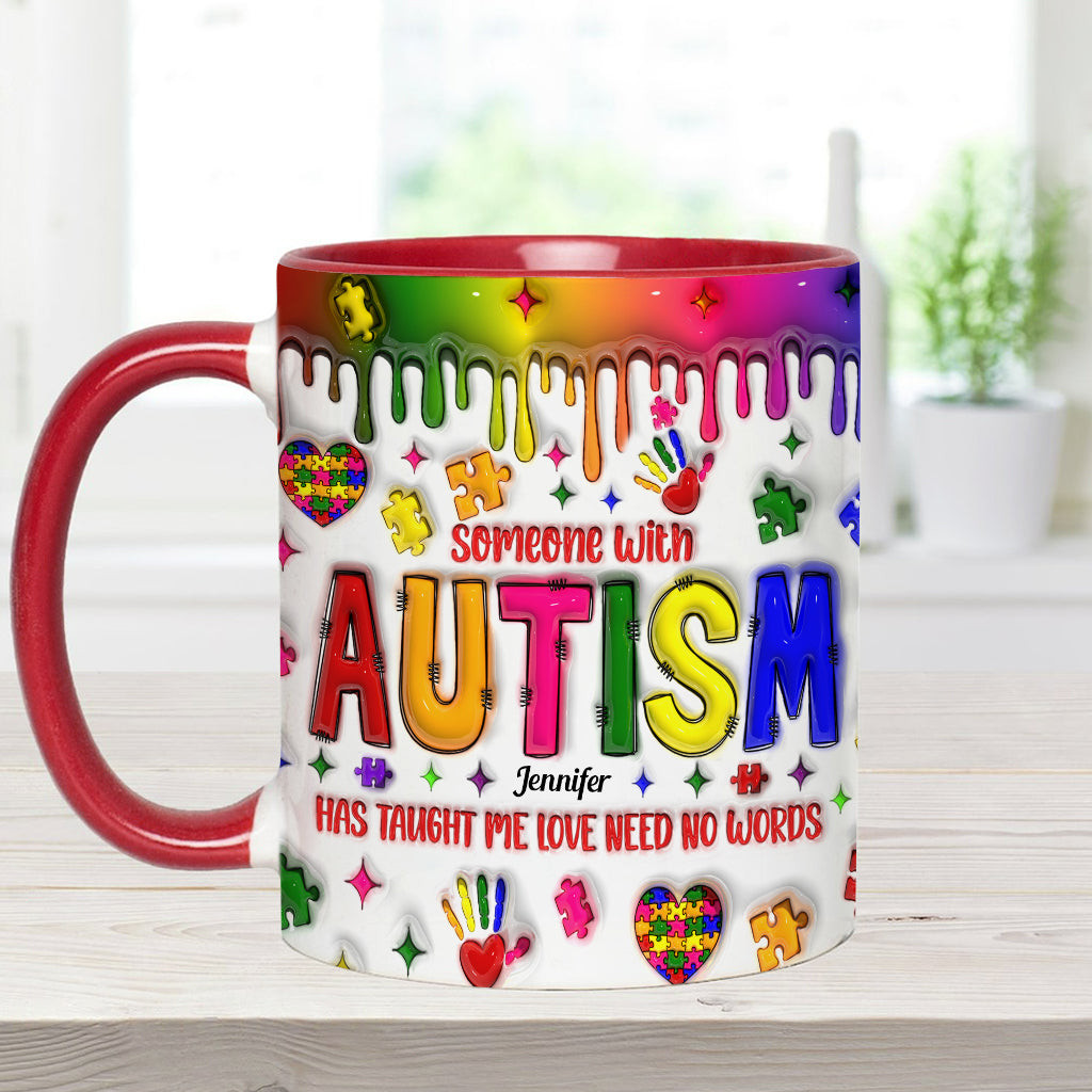 L'amour n'a pas besoin de mots - Mug personnalisé pour la sensibilisation à l'autisme
