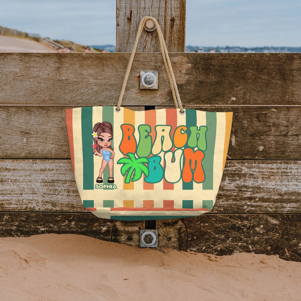 Sac de plage personnalisé Beach Bum - Amoureux de la mer