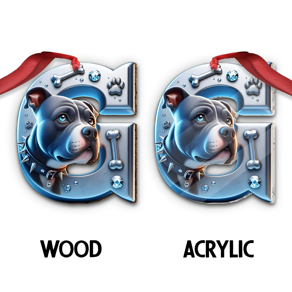 Beautiful Pitbull Letter - Personalized Dog Ornament