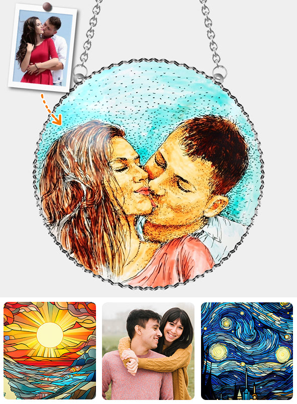 Toi et moi, on gère ! - Attrape-soleil décoratif personnalisé pour couple, à suspendre à la fenêtre 