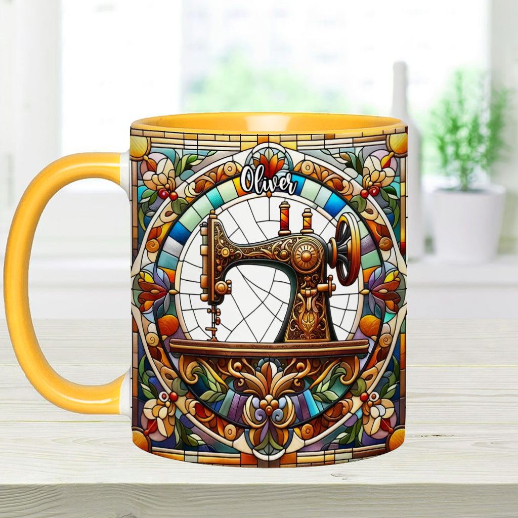 Mug personnalisé « Machine à coudre colorée » - Motif couture