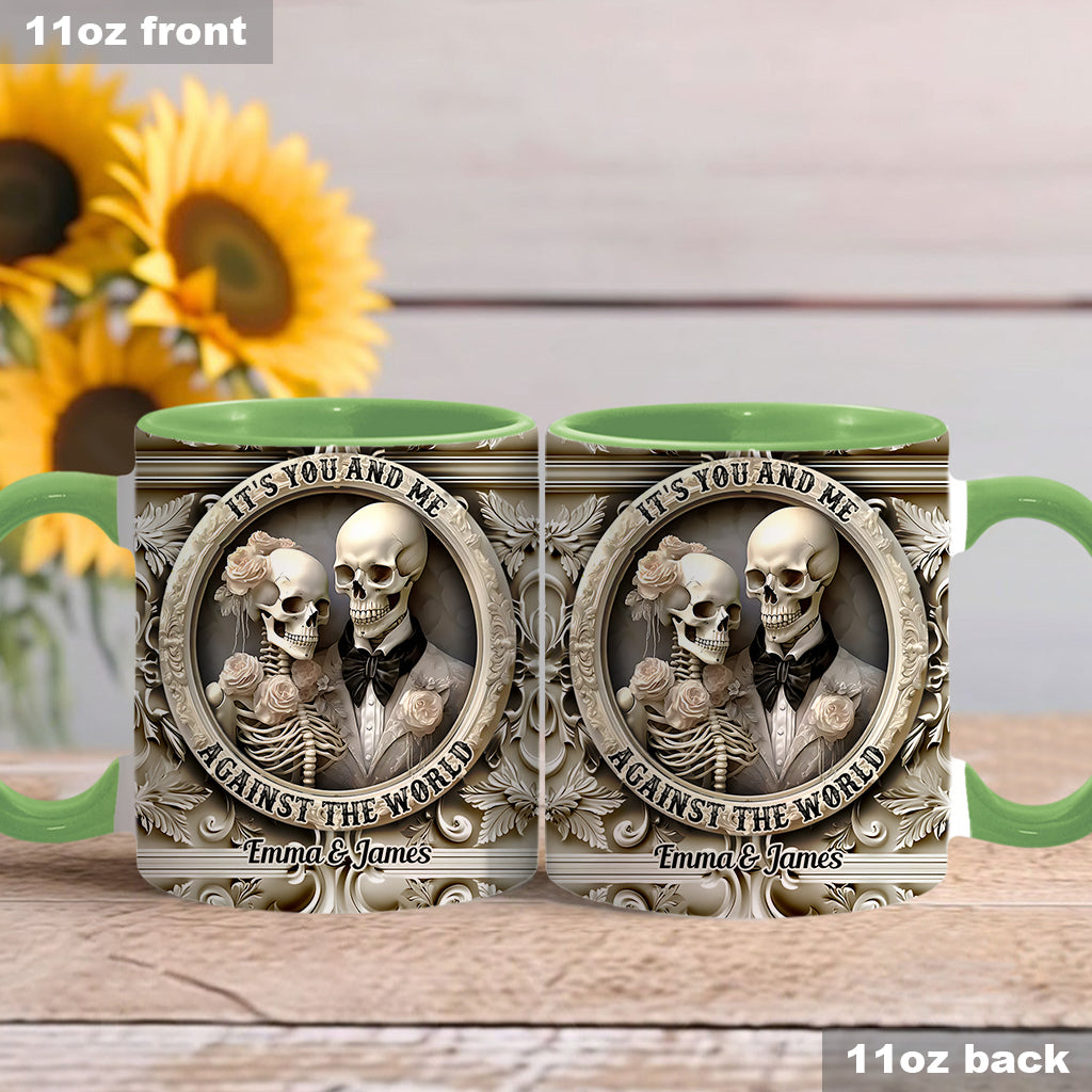 « Toi et moi contre le monde » - Mug personnalisé pour couple