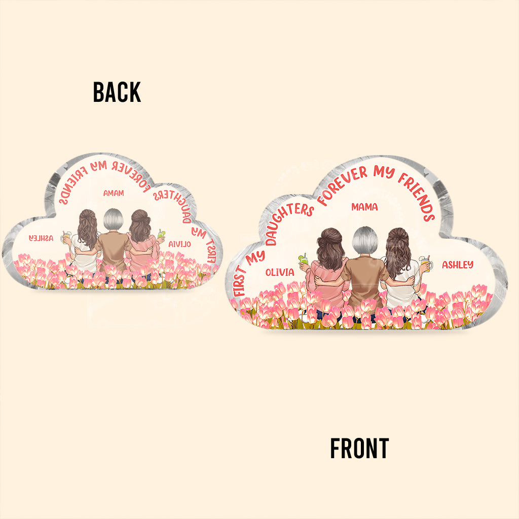 Beautiful Tulip Mother & Daughter Plaque - Personalized Mother Custom Shaped Acrylic Plaque