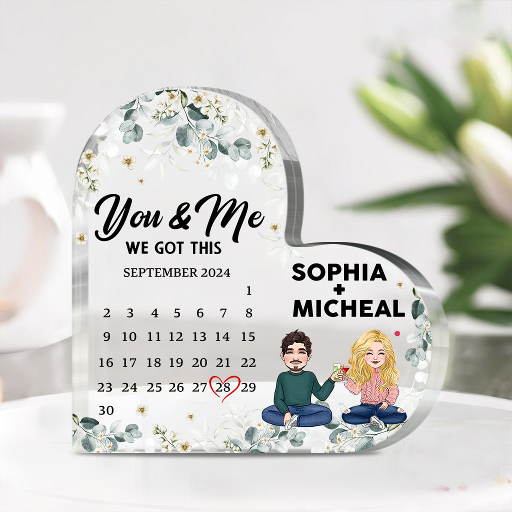Toi et moi, on gère ça - Plaque acrylique personnalisée pour couple, forme sur mesure